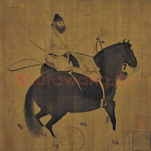 唐代 韩干《牧马图》绢本 台北故宫博物院