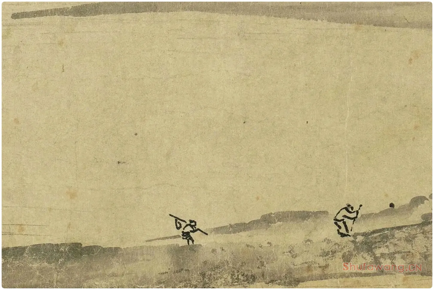 夏圭山水画《溪山清远图》高清大图局部 (11)