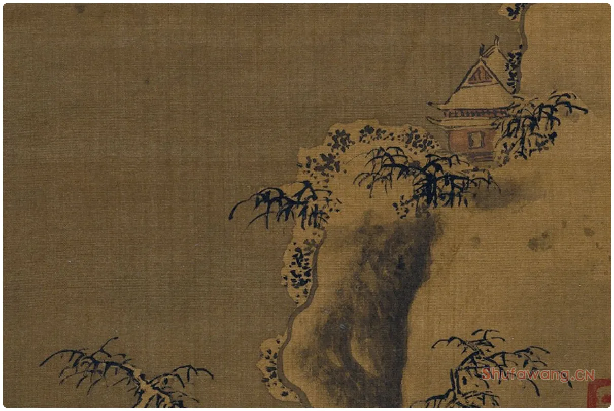 郭熙雪景山水《雪山行旅图》局部 (4)