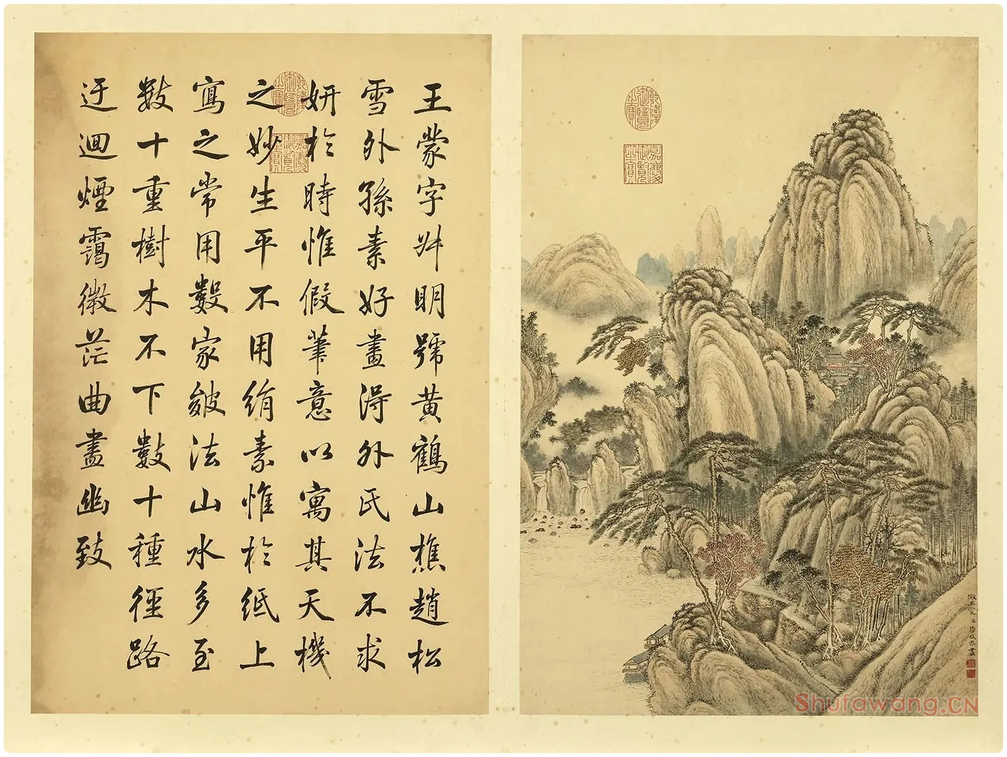 唐岱《仿王蒙山水》
