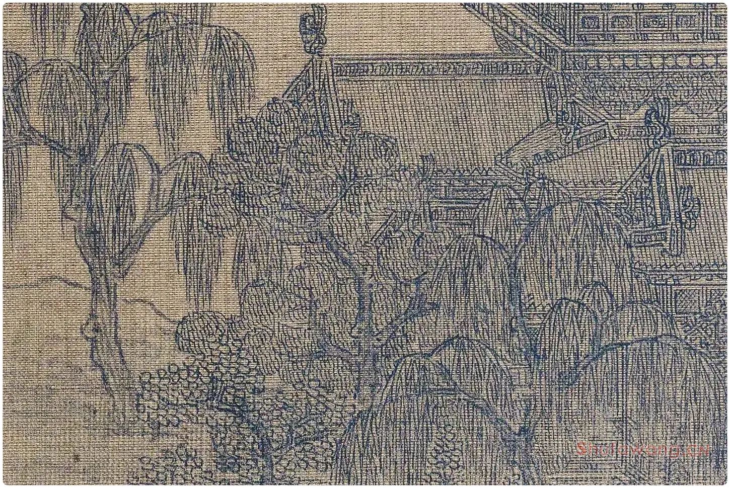 夏永界画山水《丰乐楼图》高清大图局部 (2)