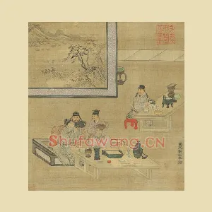 刘松年人物画《博古图》页