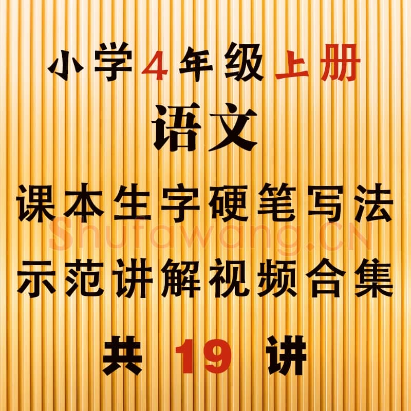 小学4年级 上册 同步课堂 生字 硬笔书法教学视频合集
