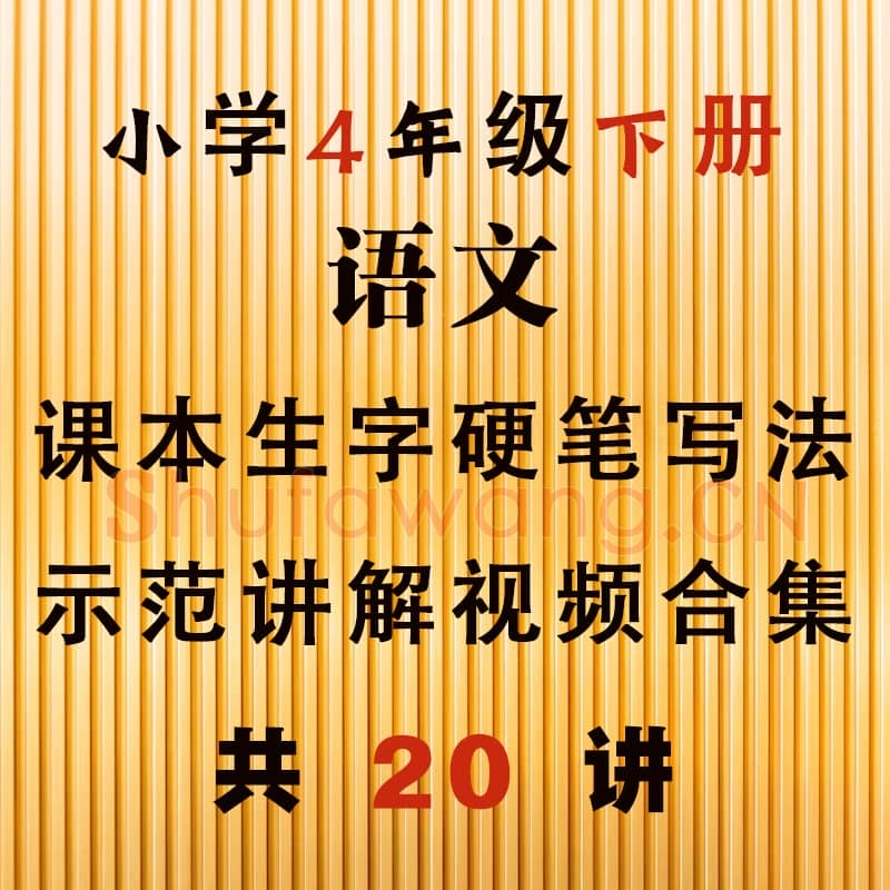 小学4年级 下册 同步课堂 生字 硬笔书法教学视频合集