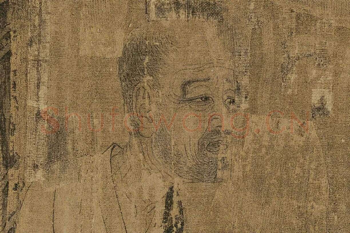 阎立本《萧翼赚兰亭图》(北宋摹·辽博本)高清大图局部细节 (1)