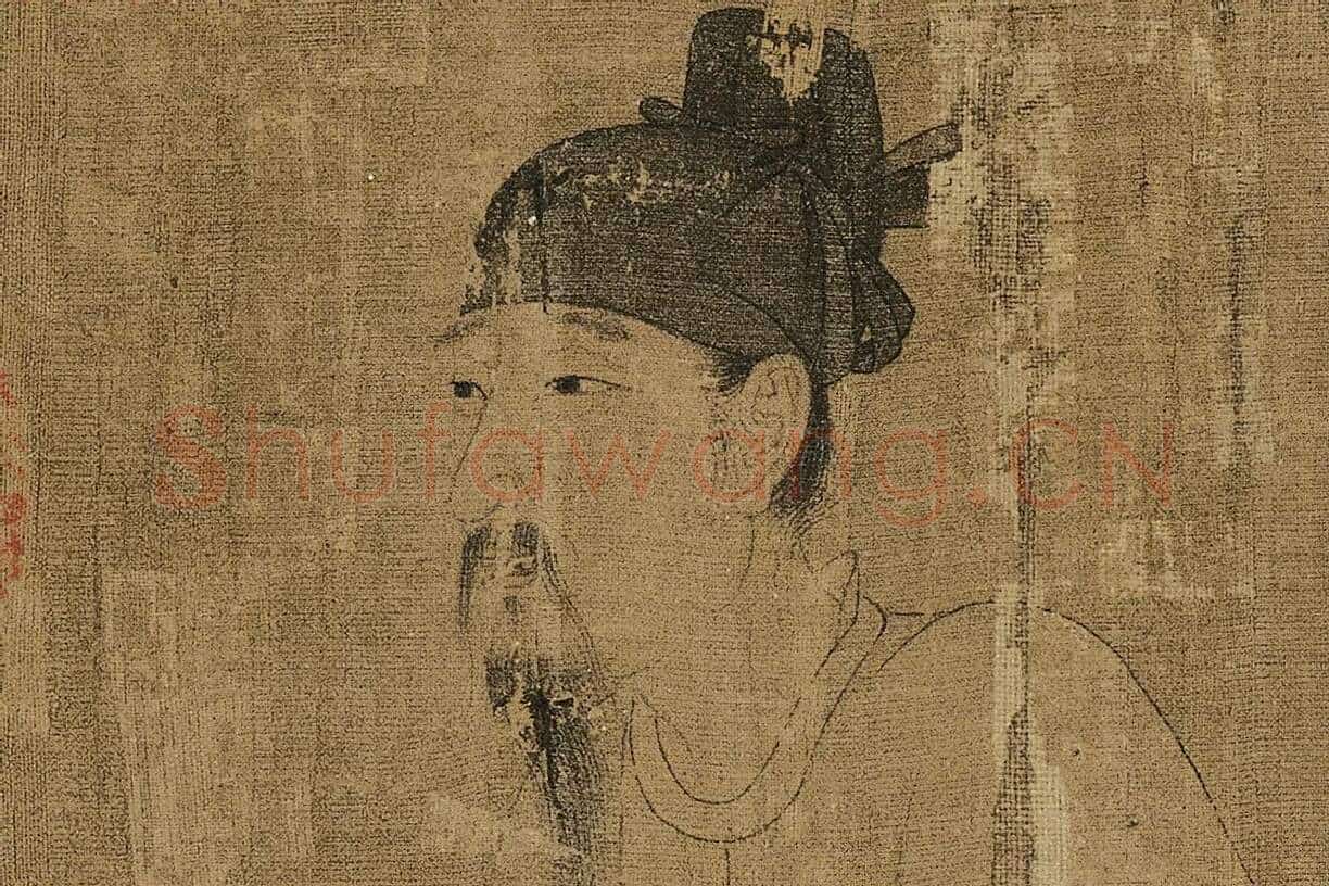 阎立本《萧翼赚兰亭图》(北宋摹·辽博本)高清大图局部细节 (2)