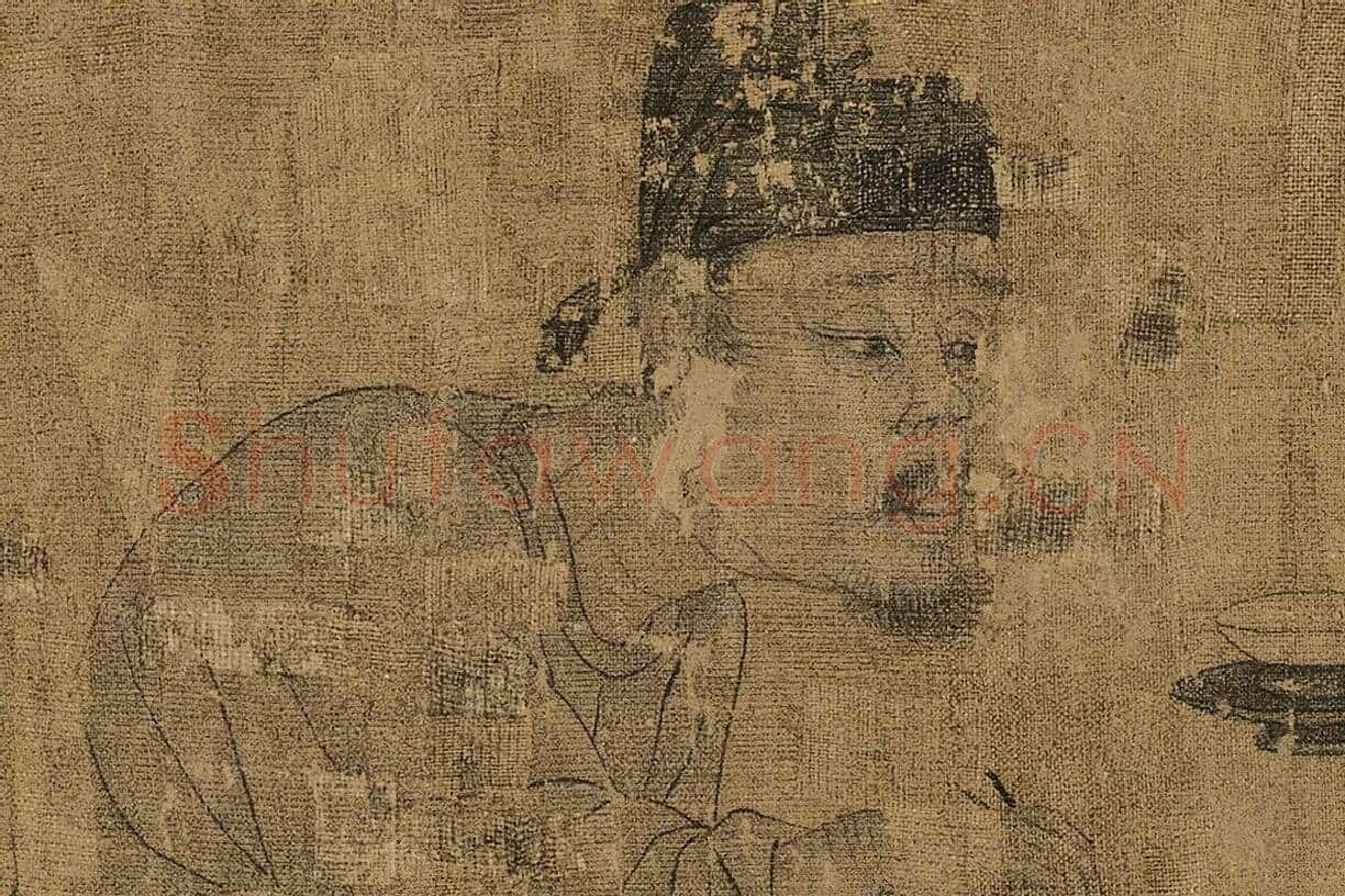 阎立本《萧翼赚兰亭图》(北宋摹·辽博本)高清大图局部细节 (5)