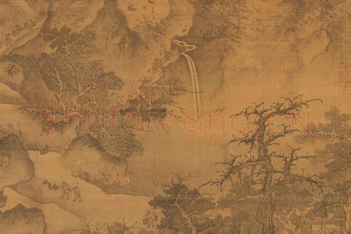 唐棣《仿郭熙秋山行旅图》局部 (3)