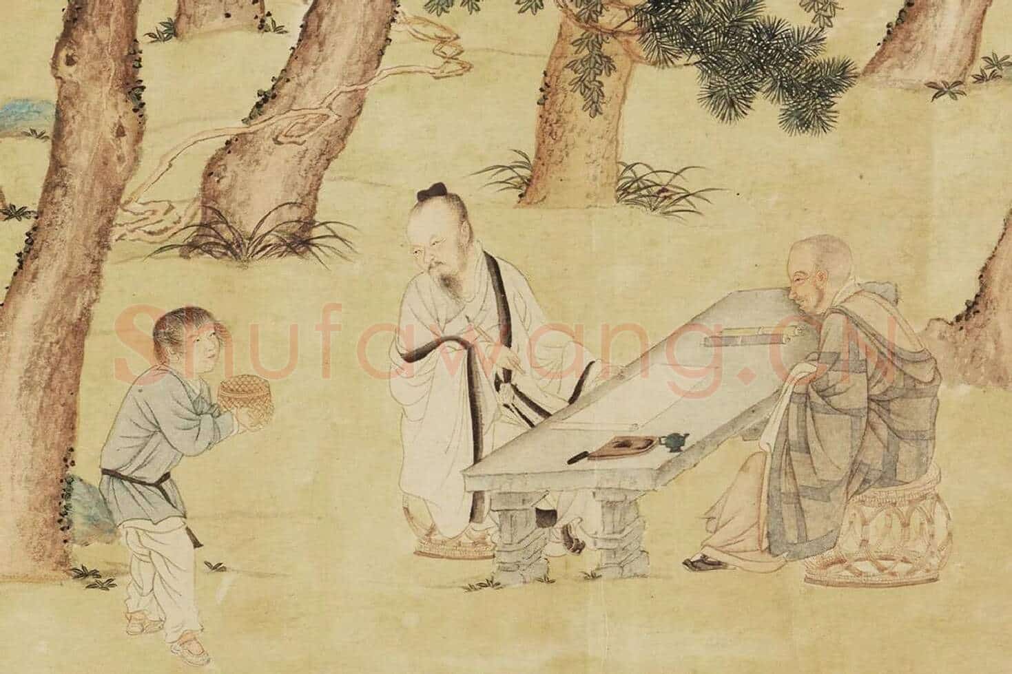 写经换茶图局部 (1)