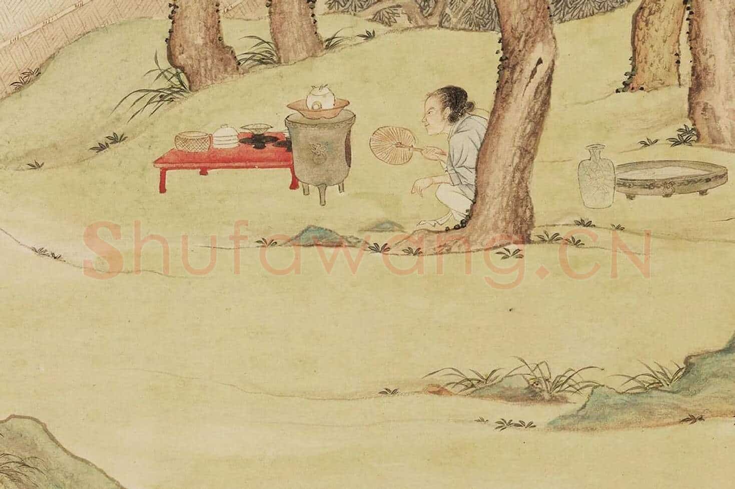 写经换茶图局部 (2)