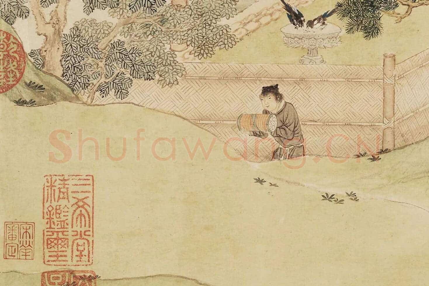 写经换茶图局部 (3)