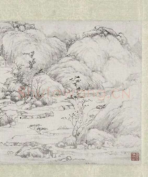 明云间十一家水墨山水画卷_11