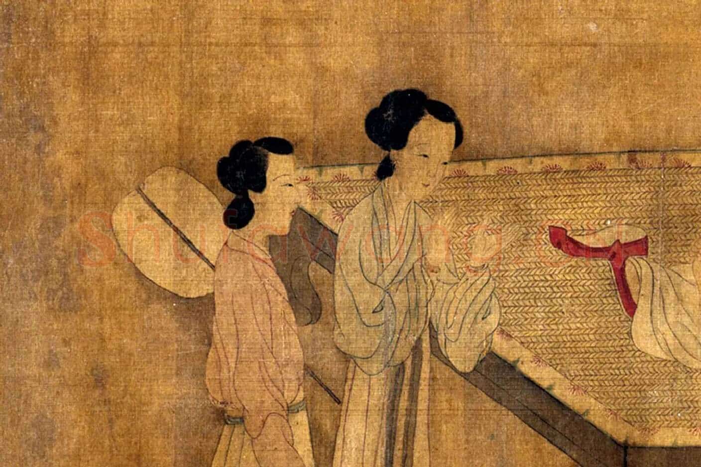 张萱人物画《明皇合乐图》局部 (1)