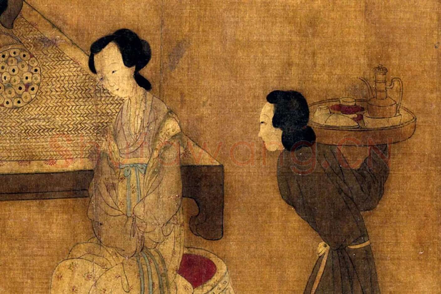 张萱人物画《明皇合乐图》局部 (3)