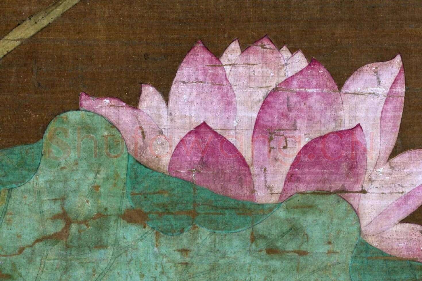 传顾德谦《步莲池水禽图》高清大图局部 (2)