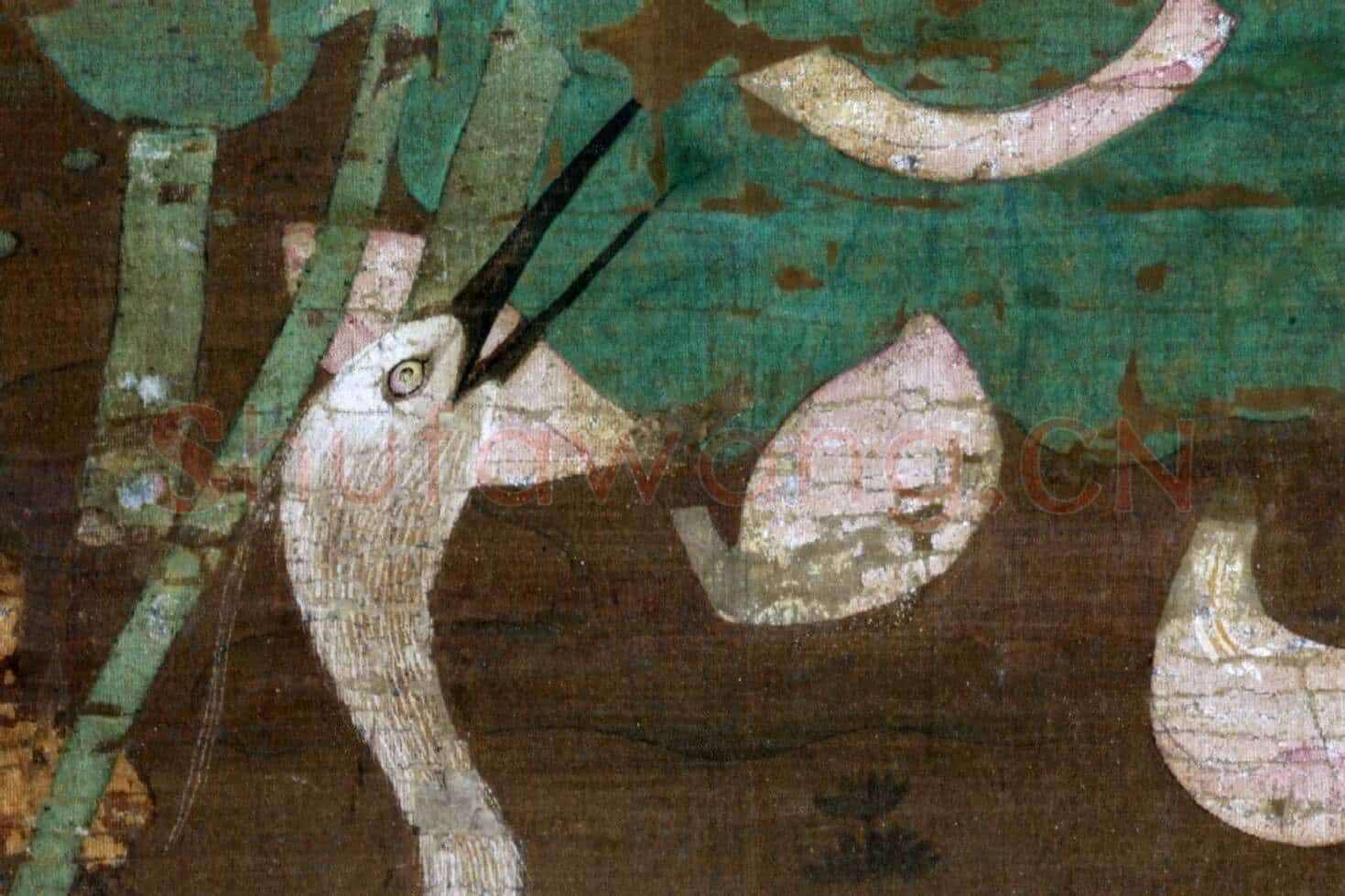 传顾德谦《步莲池水禽图》高清大图局部 (6)