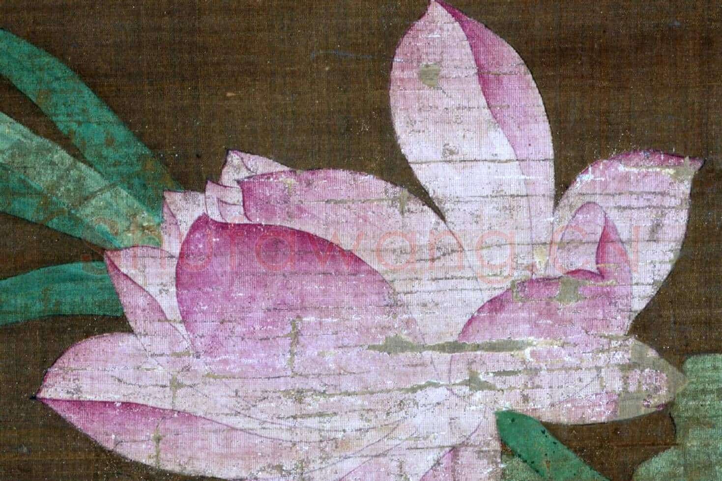 传顾德谦《步莲池水禽图》高清大图局部 (8)