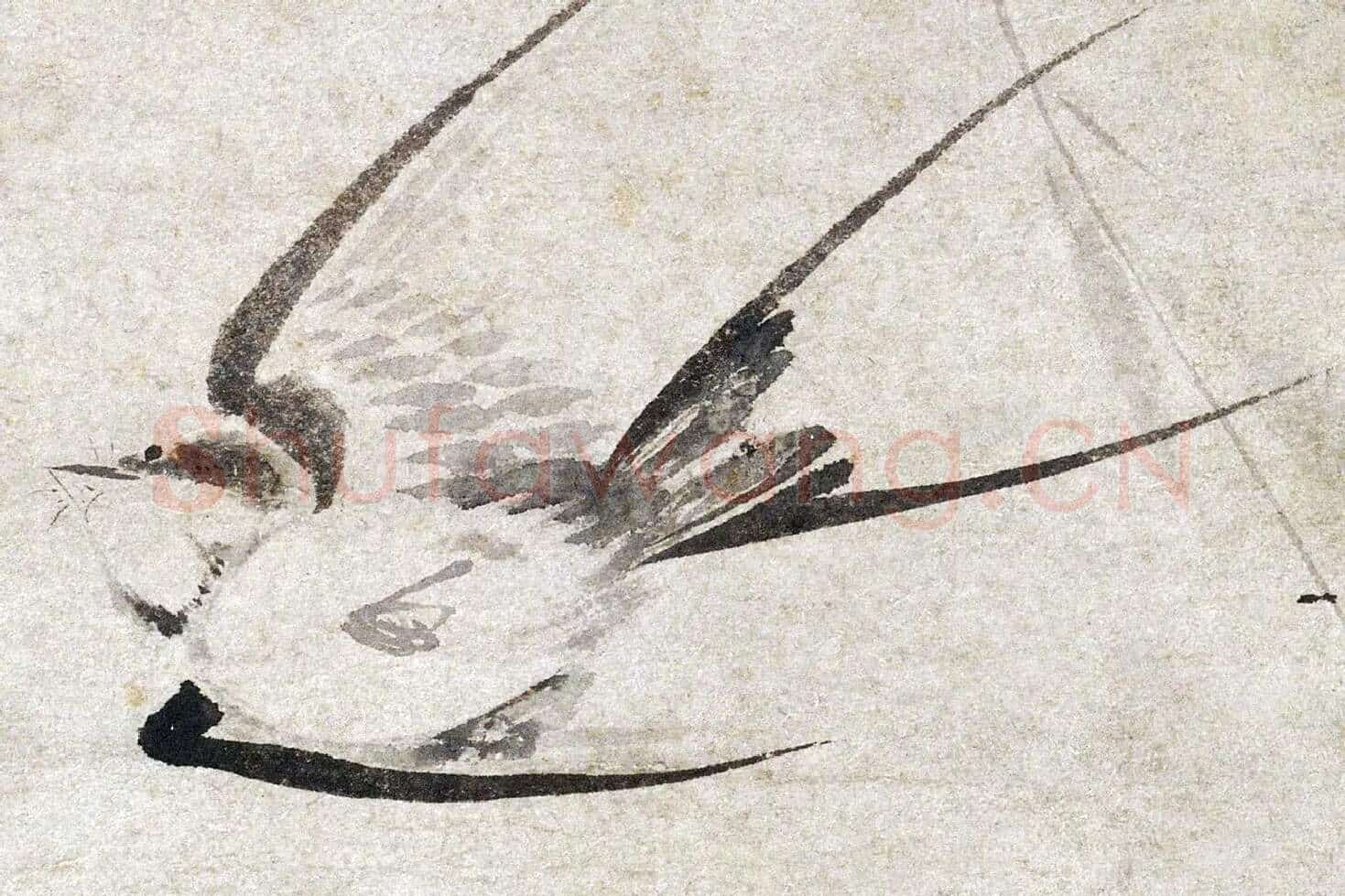 盛昌年《柳燕图》局部 (2)