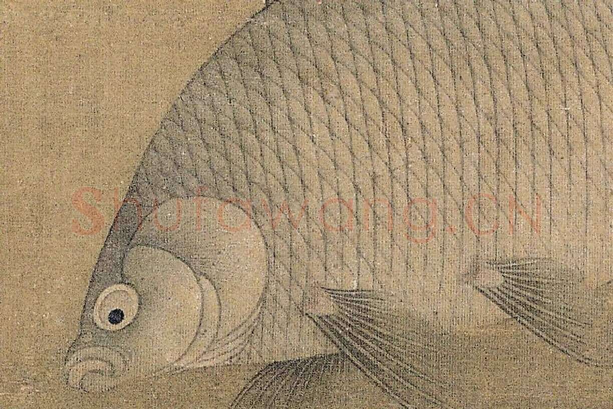 明代·缪辅《鱼藻图》高清大图局部细节 (8)