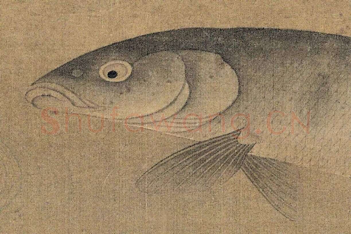 明代·缪辅《鱼藻图》高清大图局部细节 (11)