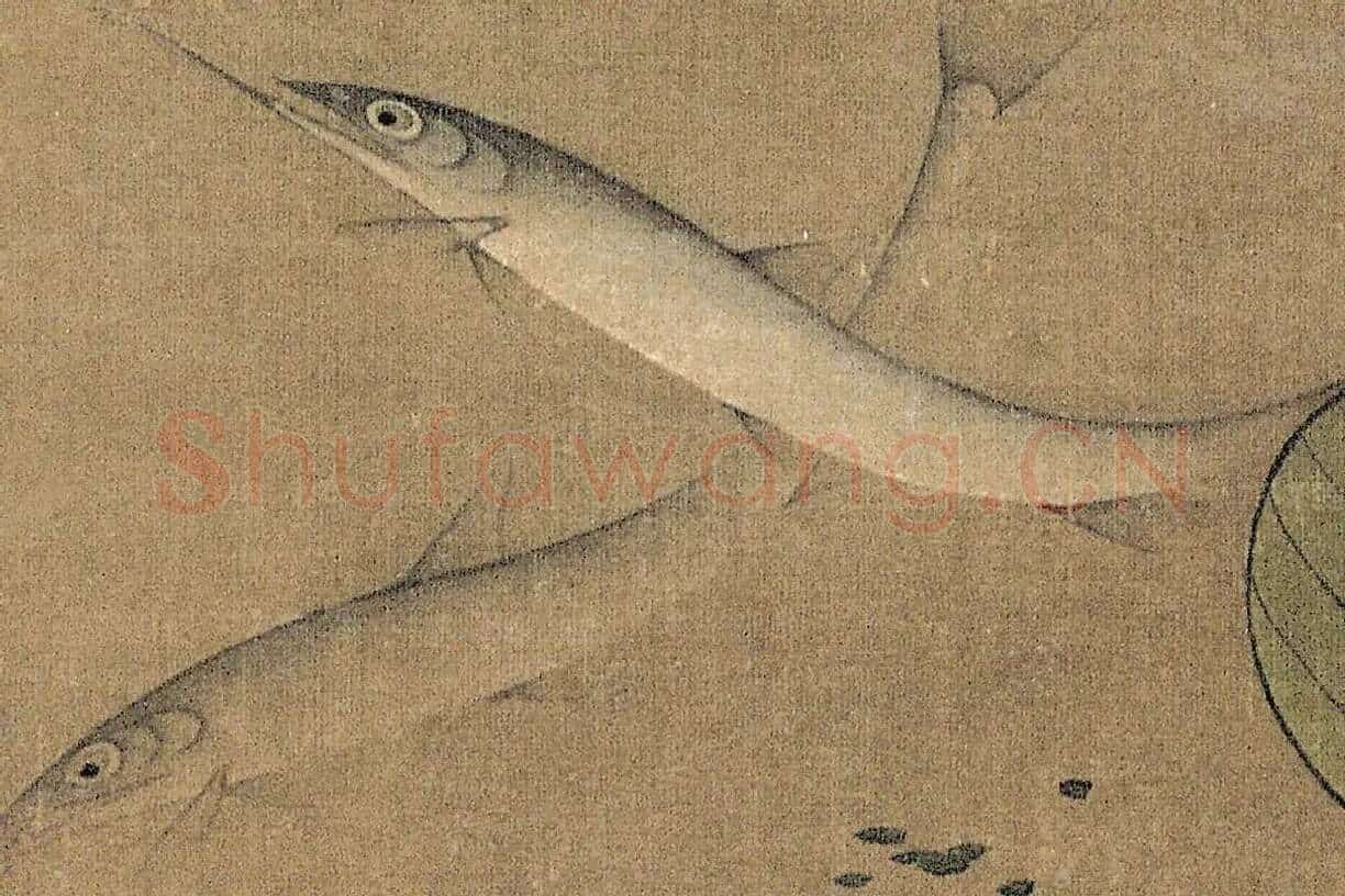 明代·缪辅《鱼藻图》高清大图局部细节 (13)