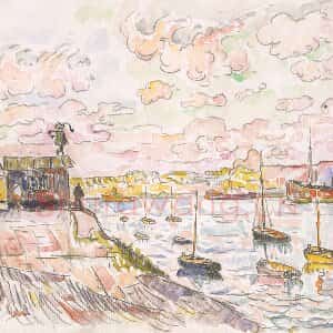 新印象派“西涅克”水彩画速写风景《Quilleboeuf》