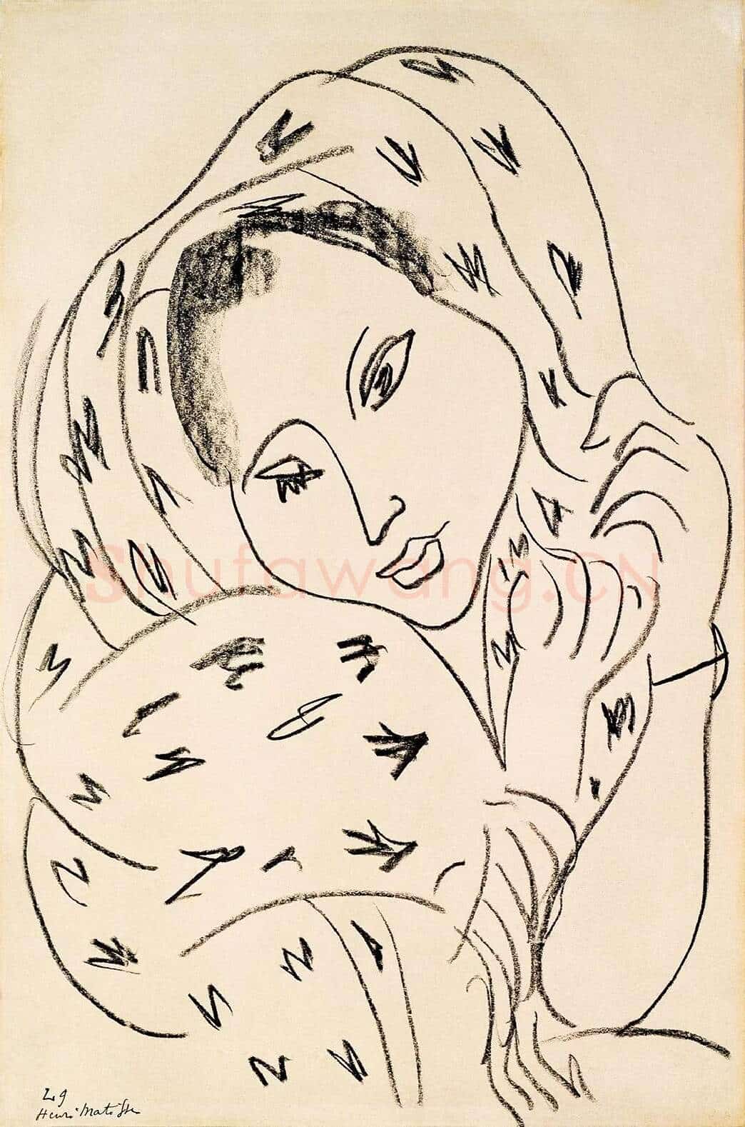马蒂斯作品《披肩的女孩》