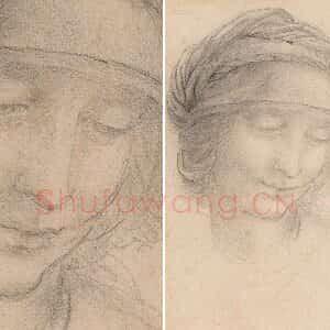 达芬奇素描头像作品《圣安妮肖像》