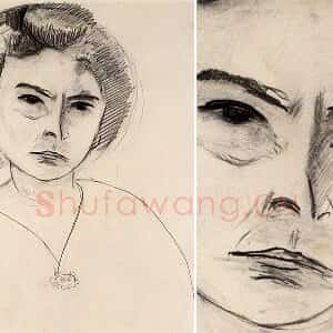 马蒂斯素描画《哈丽特·莱恩·莱维肖像》