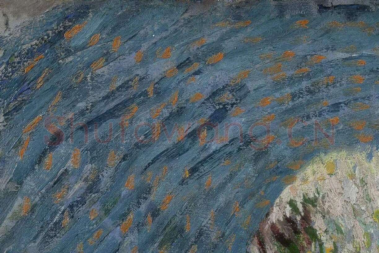 梵高油画作品《戴毡帽的自画像》局部 (3)