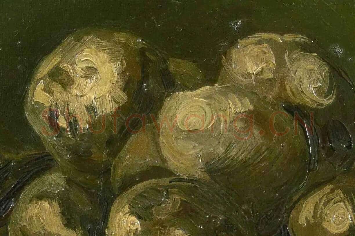梵高油画静物《篮子里的土豆》高清大图局部细节 (4)