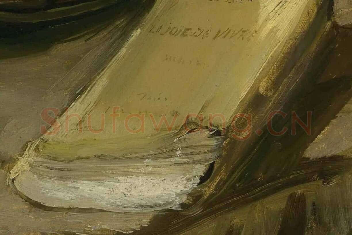 梵高静物油画《带圣经的静物》高清大图局部细节 (6)