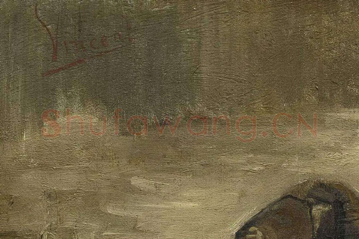 梵高油画静物作品《一双鞋》局部 (4)