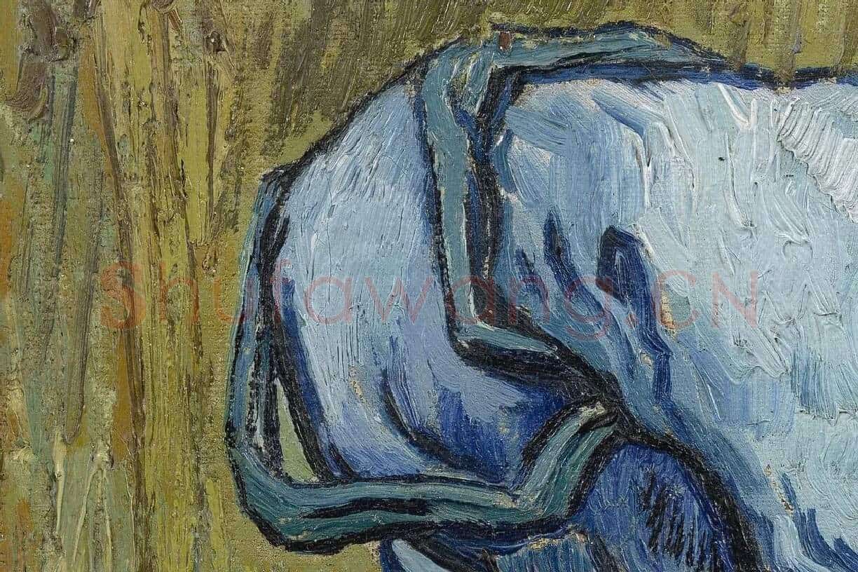 梵高作品《拿镰刀的收割者》局部 (4)