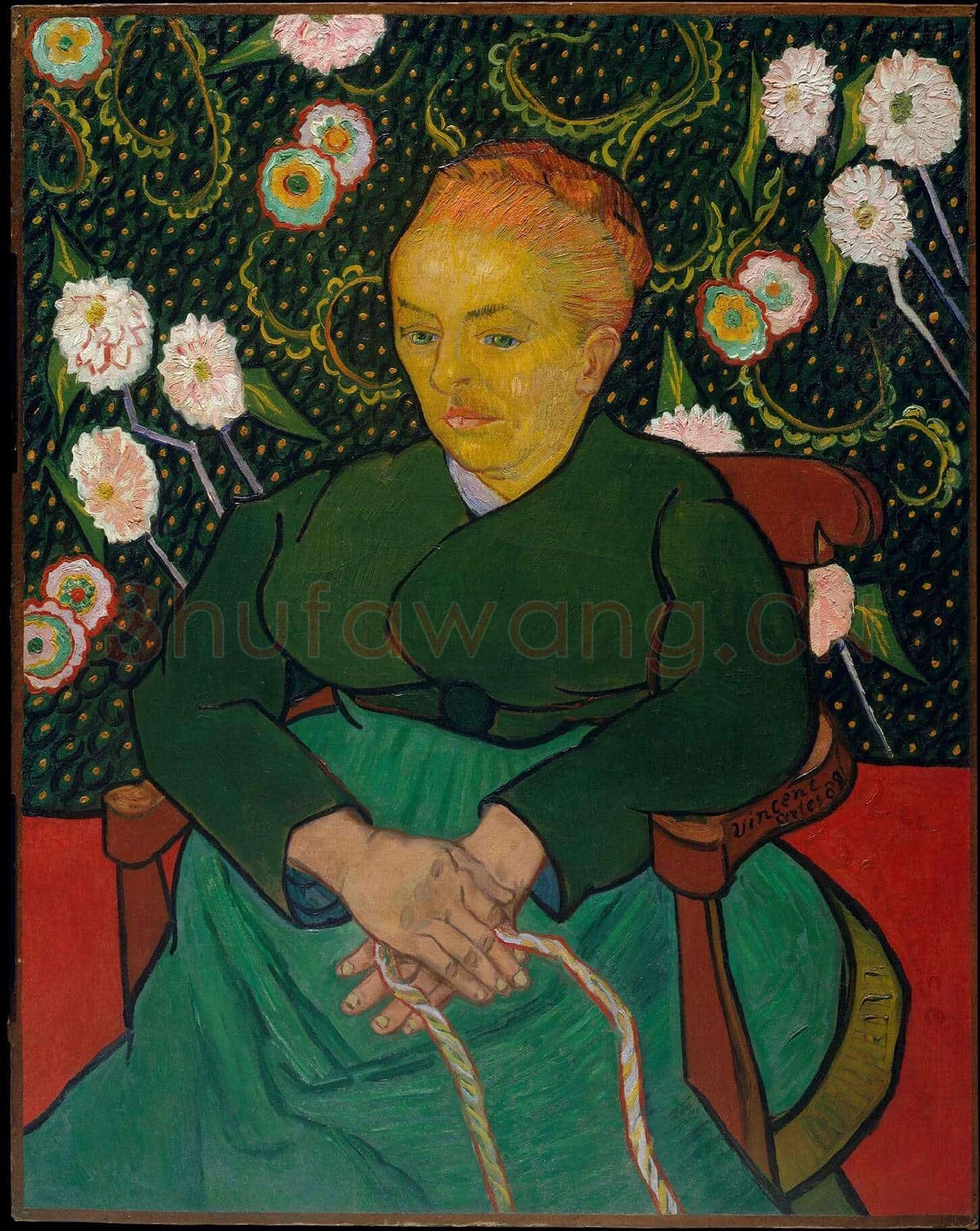 梵高油画《坐在椅子上的女人》肖像画高清大图