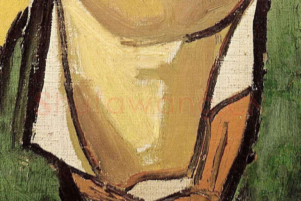 梵高作品《戴帽子的年轻男子肖像》局部 (3)