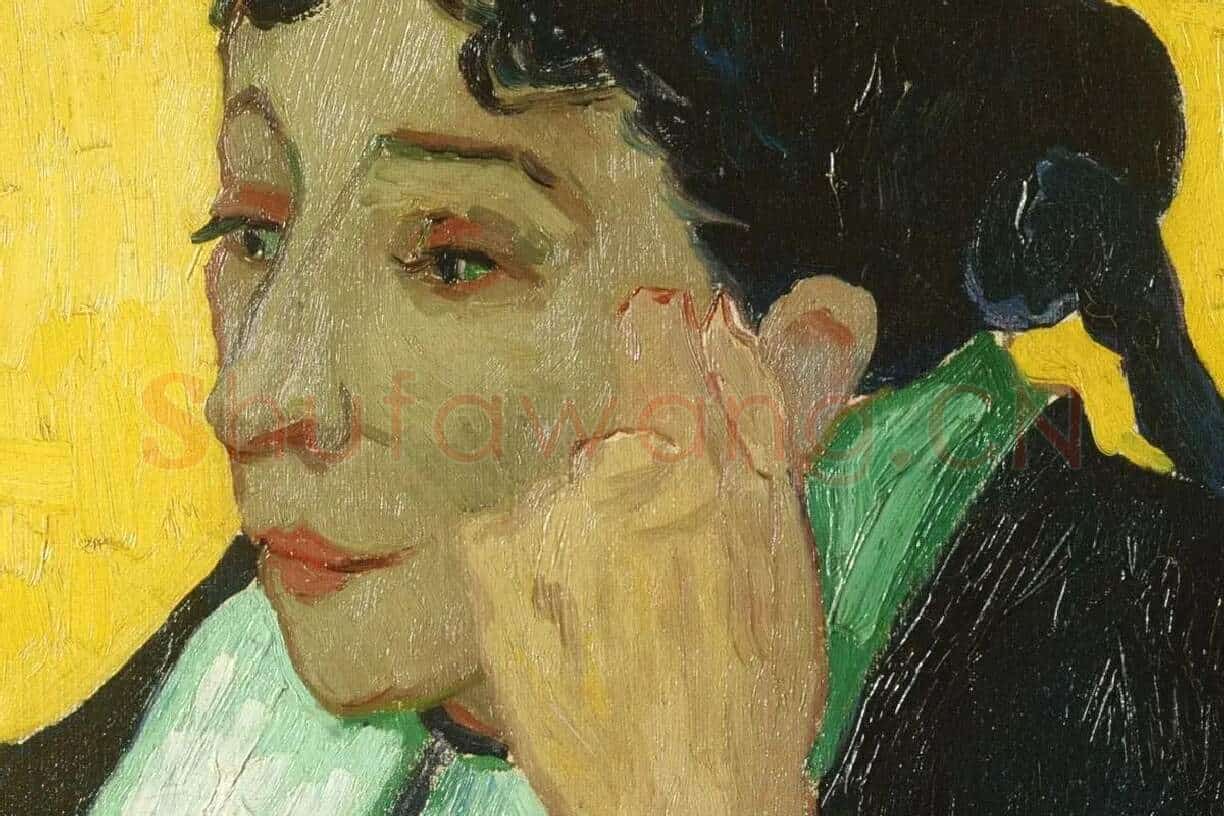 梵高油画人物《来自阿尔勒的女人》局部 (1)
