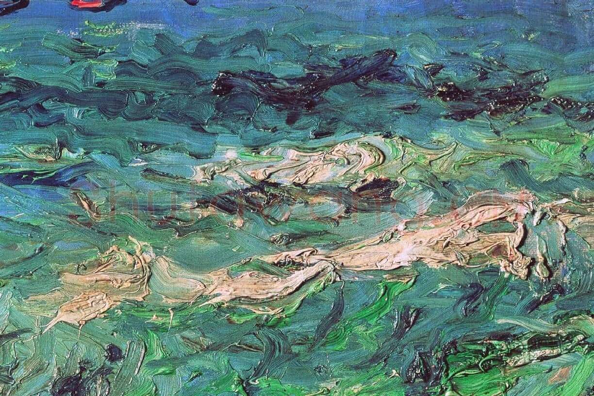 梵高油画海景《海上的帆船》局部 (2)