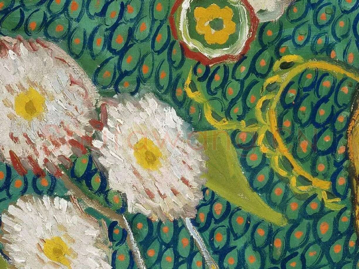 梵高肖像画作品《椅子上的罗琳夫人》局部 (1)