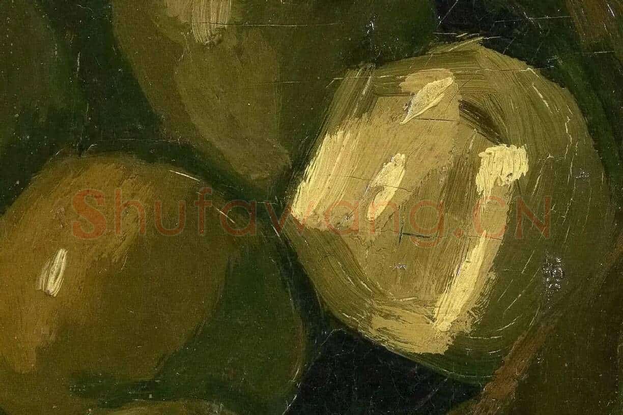 梵高作品《一篮苹果的静物》高清大图局部细节 (3)