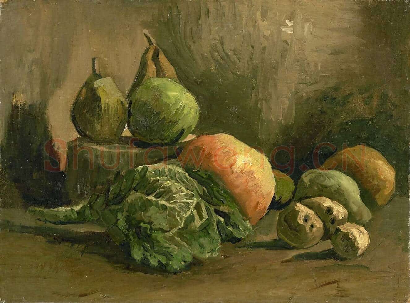 梵高静物画《蔬菜和水果的静物》