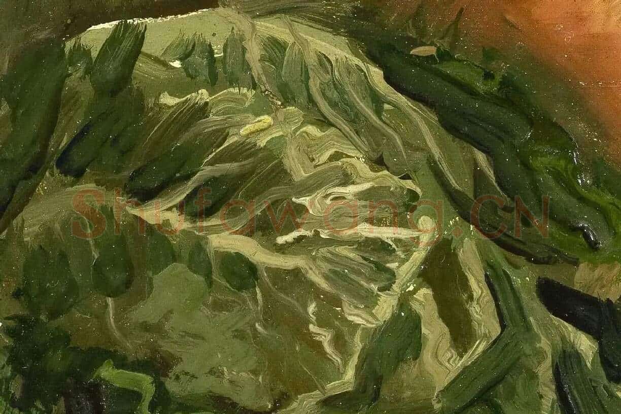 梵高静物画作品《蔬菜和水果的静物》高清大图局部细节 (4)