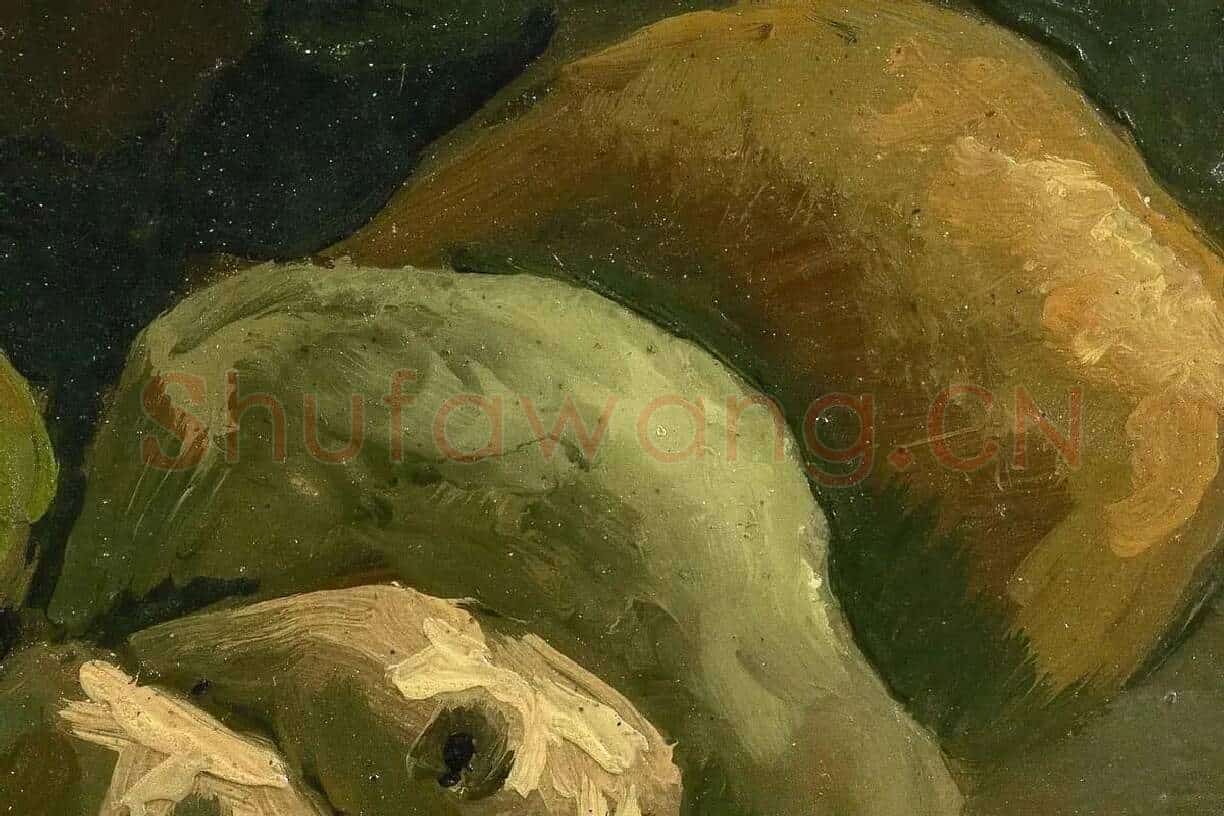 梵高静物画作品《蔬菜和水果的静物》高清大图局部细节 (5)