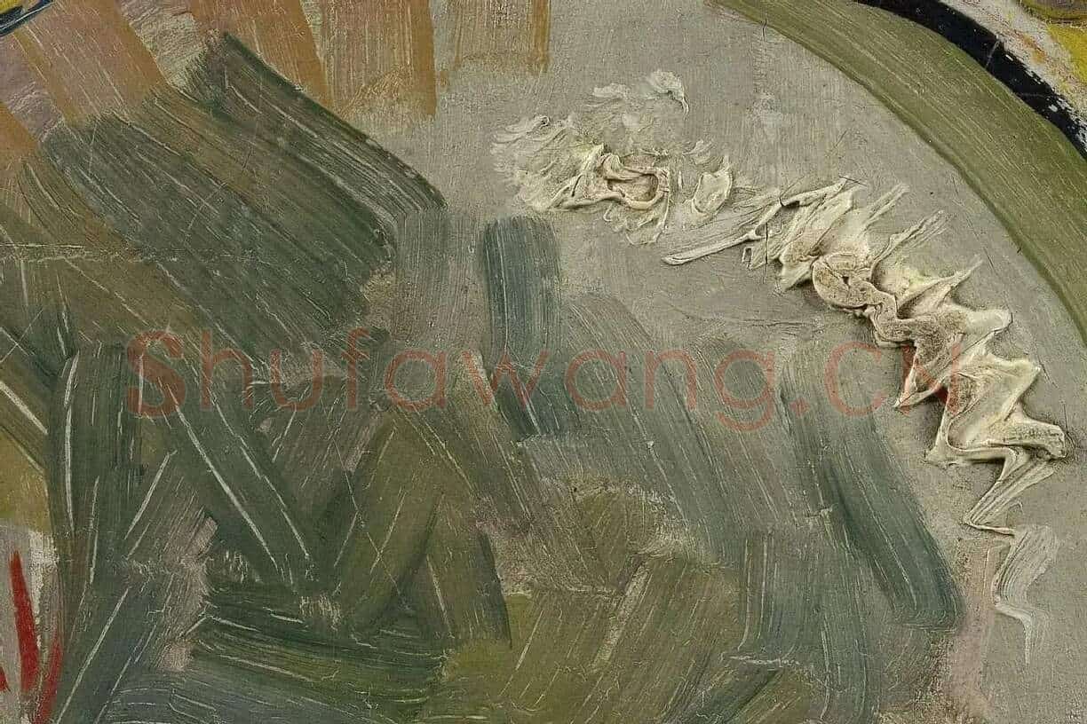 梵高早期习作《骷髅》高清局部细节 (1)