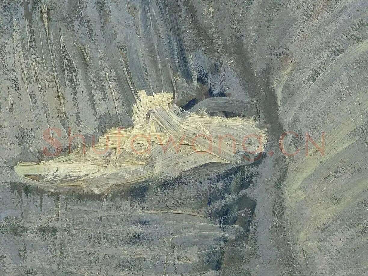 梵高油画人物作品《戴帽子的男人肖像》局部 (4)
