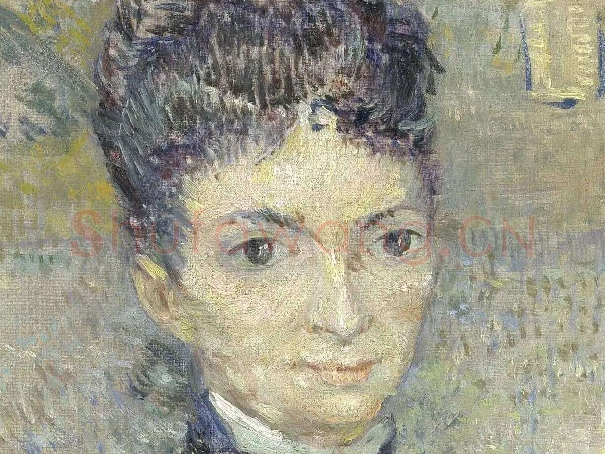 梵高油画肖像作品《坐在椅子上的女人》局部 (1)