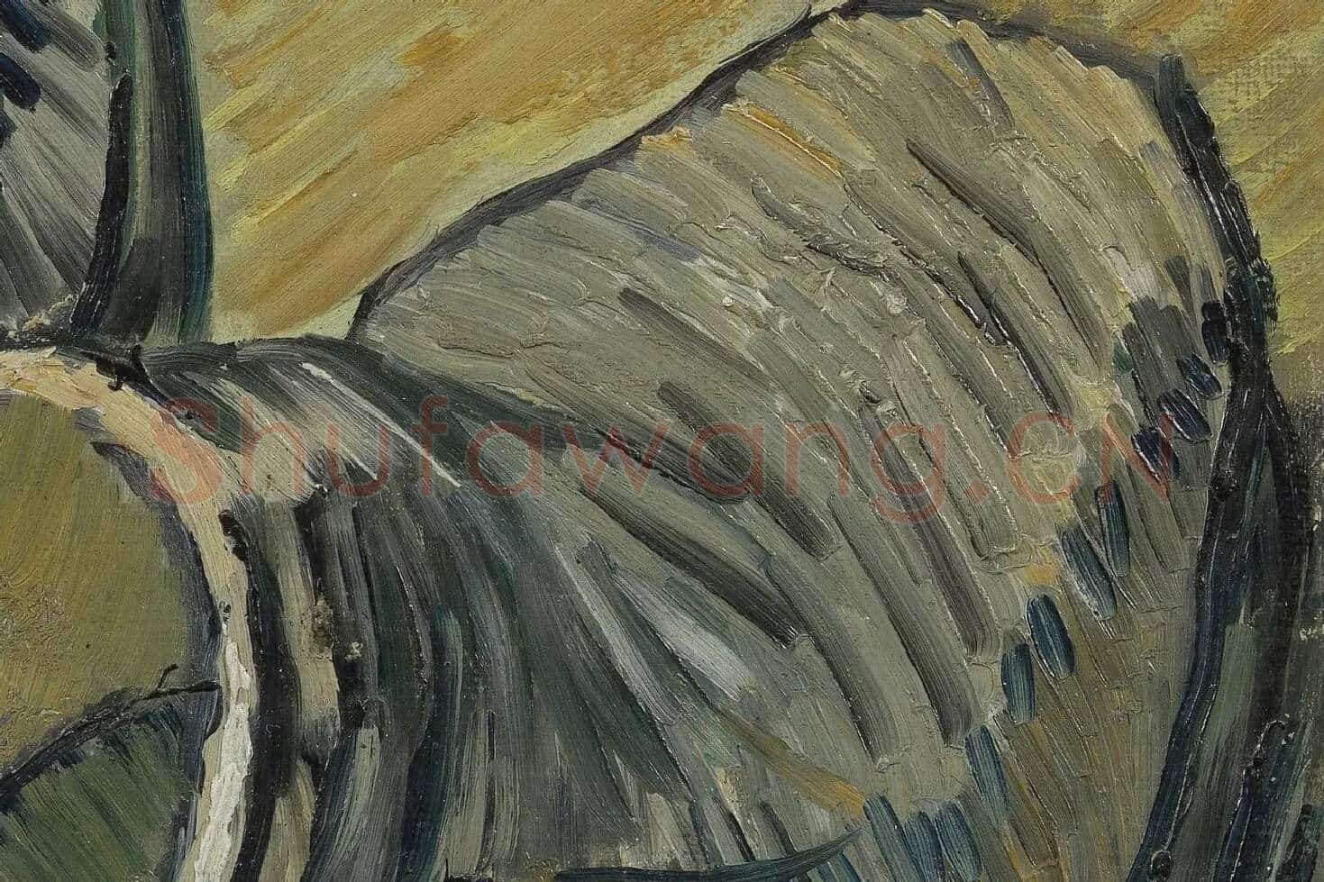 梵高油画静物《一双皮鞋》局部 (2)
