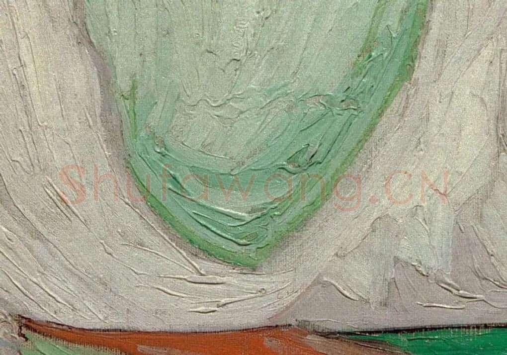 梵高油画人物《吉诺夫人的肖像》局部 (2)