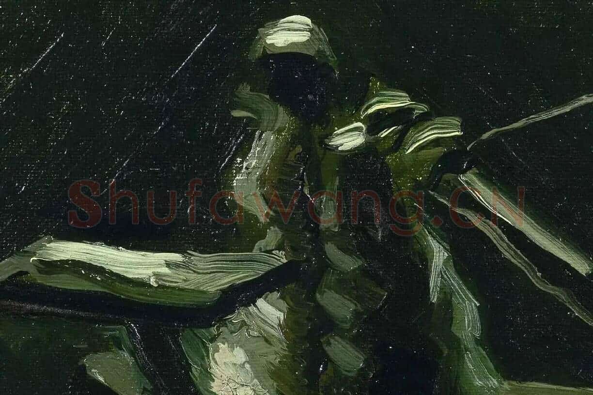 梵高油画《绕线机》局部 (1)
