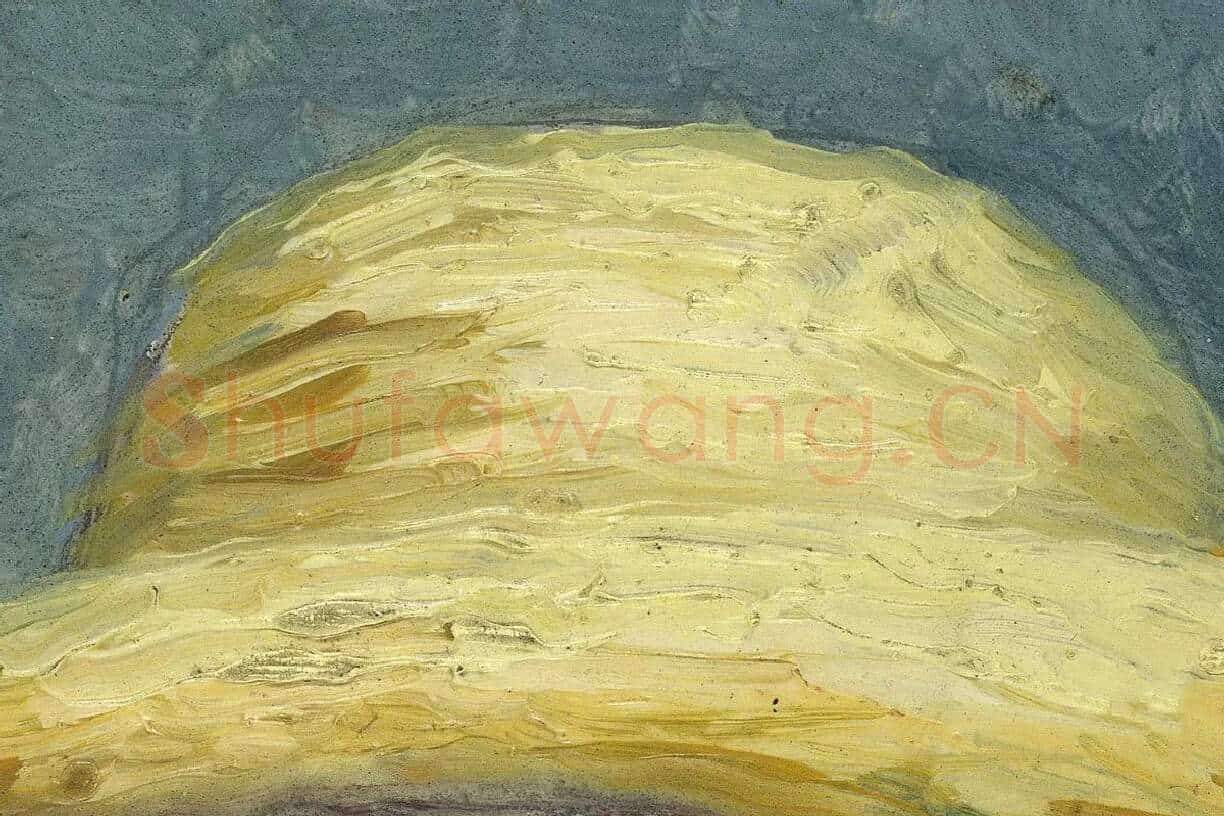 梵高1887年油画《戴草帽与领结的自画像》局部 (3)